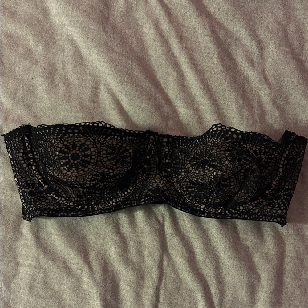 Free People Black Lace Bandeau Bra